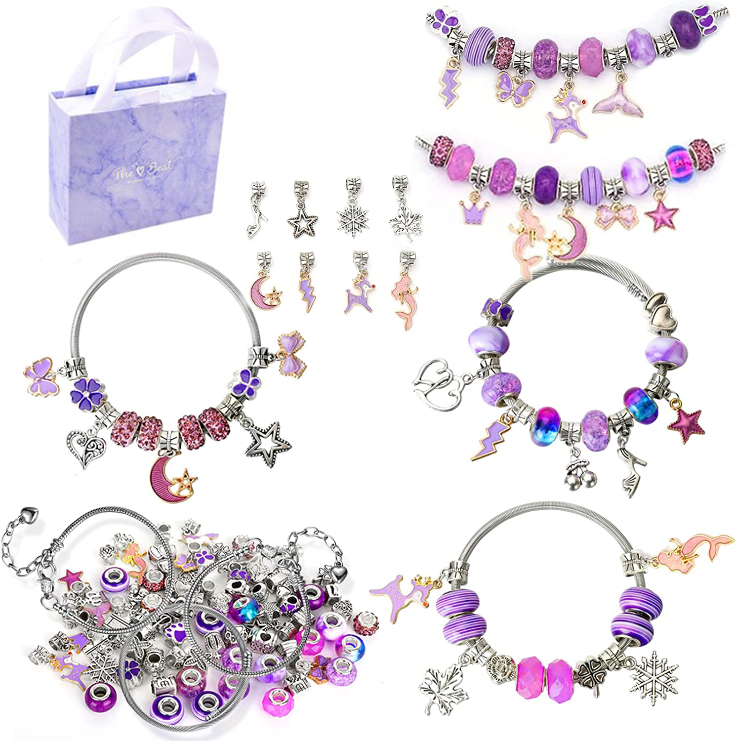 Arts and Crafts Kit for Kids,Beads Bracelets Jewelry Making Kit for Girls  8-12 Years 